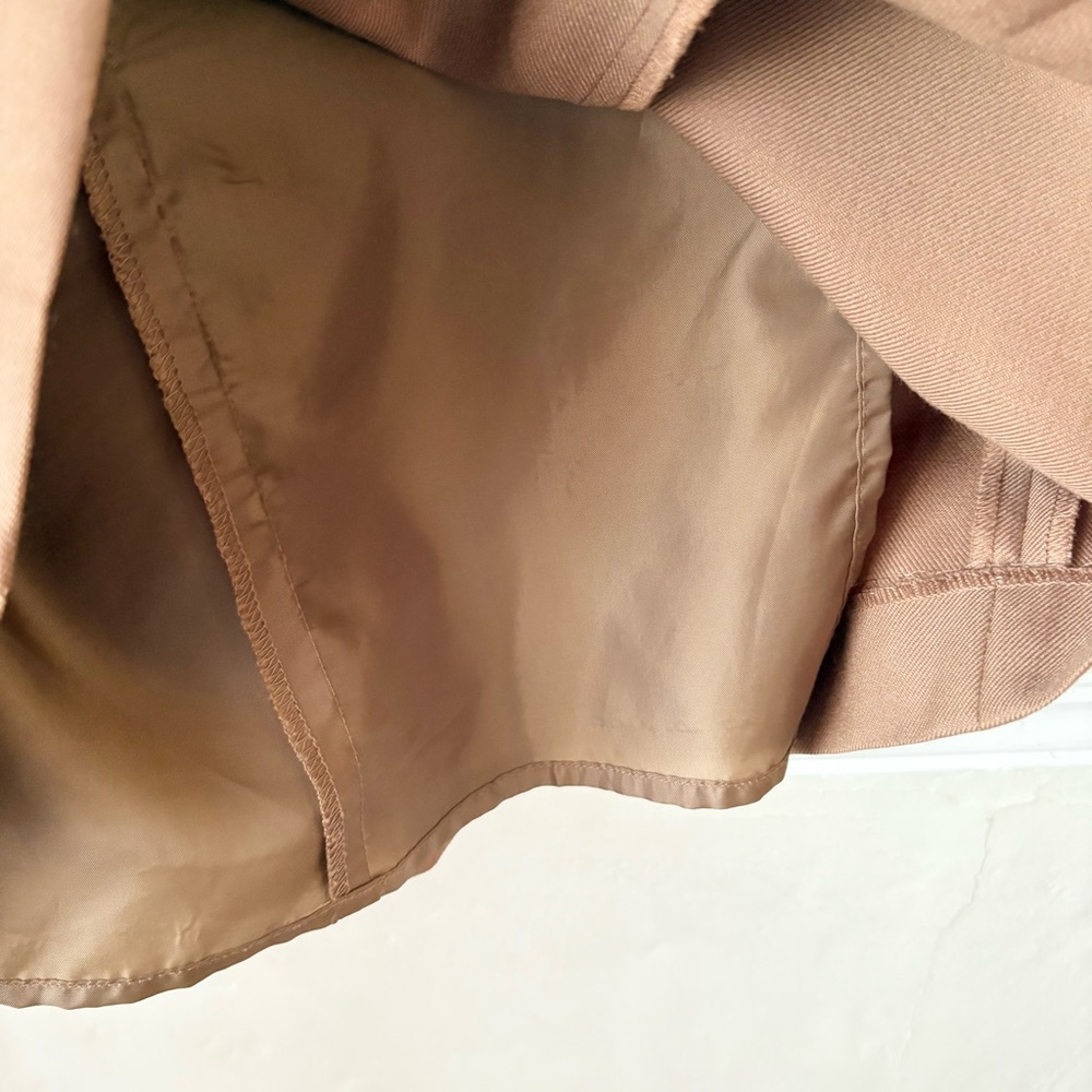 Ann Taylor Camel Brown Pleated Skirt Sleeveless Knee Length Dress - Picture 5 of 7